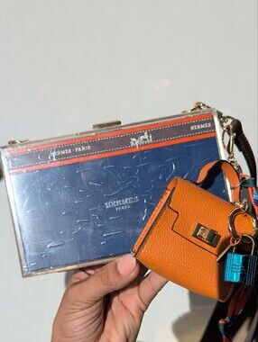 Multicolor Graphic Mini Crossbody Bag with Gold Trim